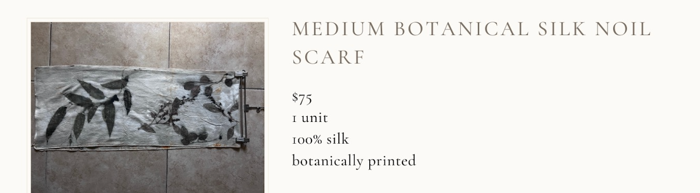 Medium Botanical Silk Noil Scarf