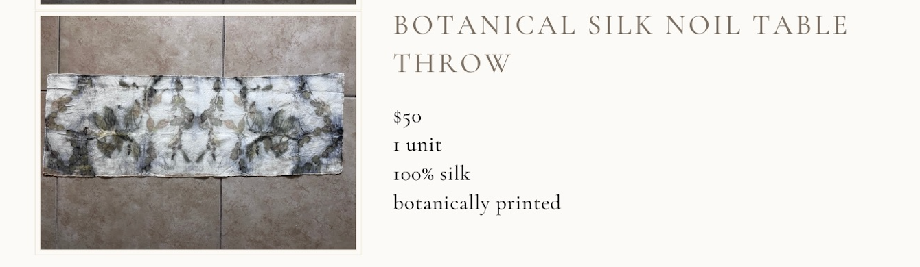 BOTANICAL SILK NOIL TABLE THROW