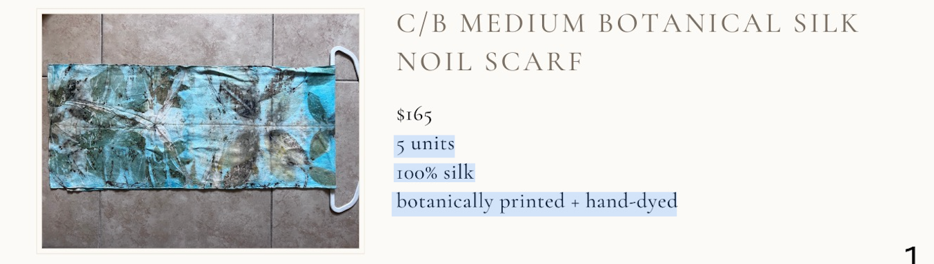 C/B MEDIUM BOTANICAL SILK NOIL SCARF